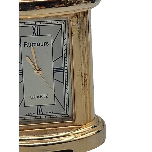 Rumours Mini Desk Quartz Clock Gold Tone Cute Gift Watch Lovers New Battery Runs - Picture 7 of 10